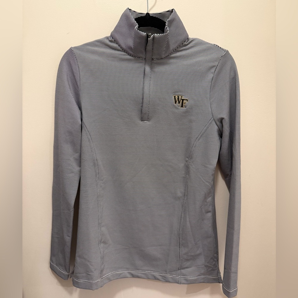 Peter Millar Wake Forest University Gray Quarter-Zip Pullover Sweater